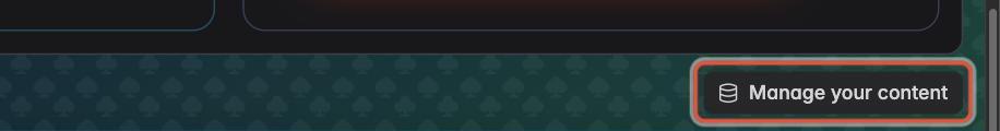 The Manage your content button on the tournament overview page